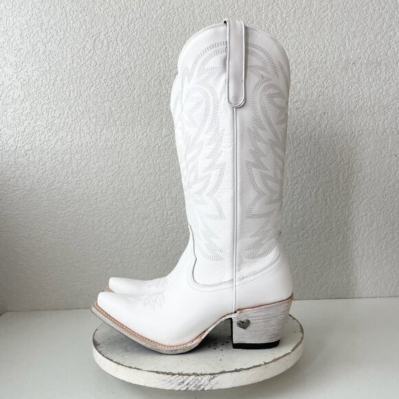 Lane MEGAN MORONEY Cowboy Boots Smokeshow Womens 10 White Western Cowgirl Tall - Picture 5 of 14